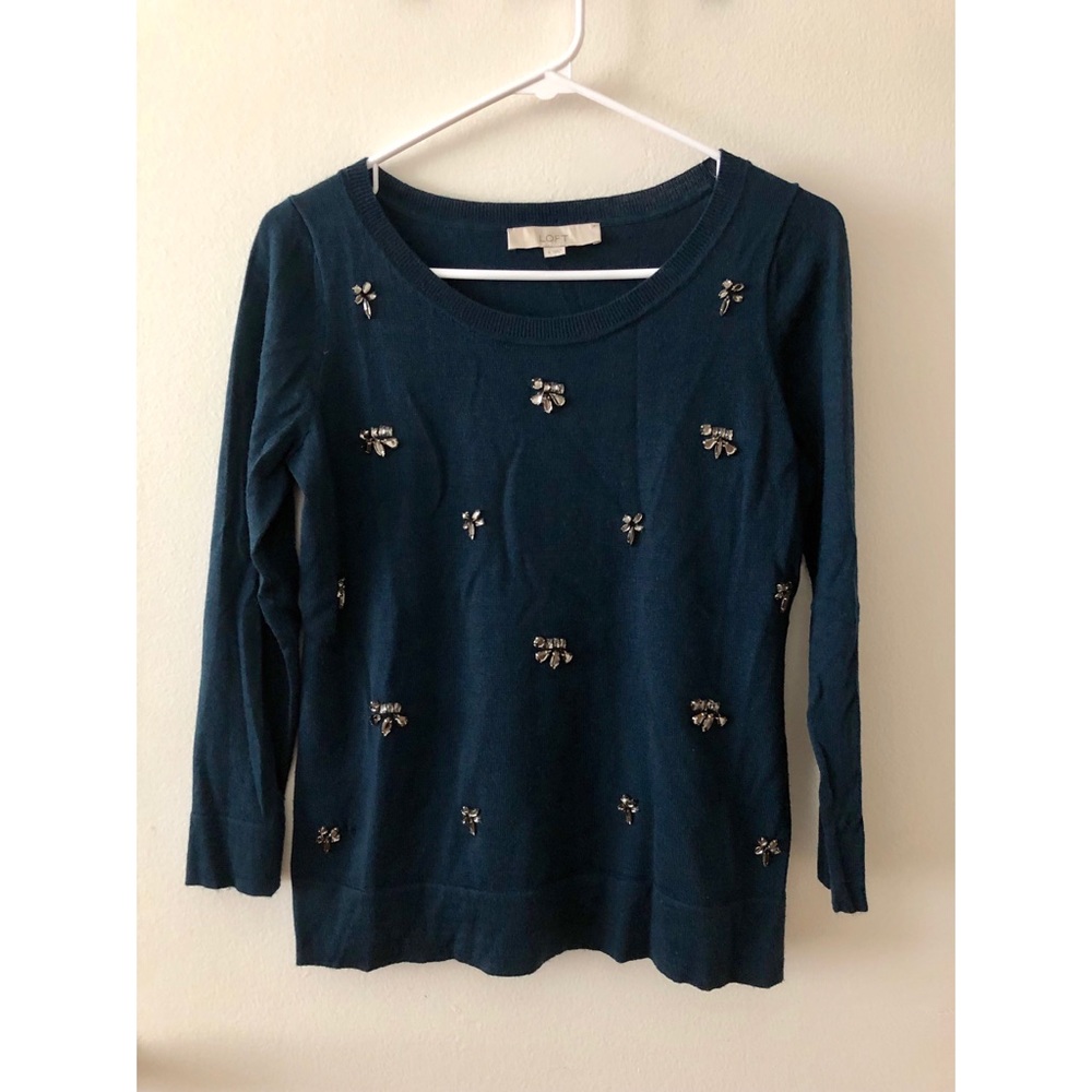 Ann Taylor LOFT Embellished Wool Knit